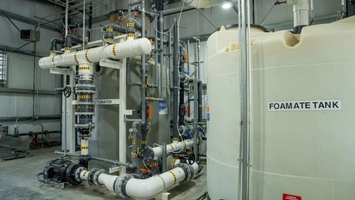 PFAS remediation system with foamate storage tank